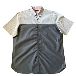 ALFANI SHORT SLEEVE COLORBLOCK SHIRT XL